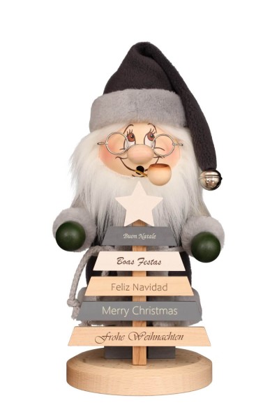 Smoking man gnome Merry Christmas, 30 cm by Christian Ulbricht