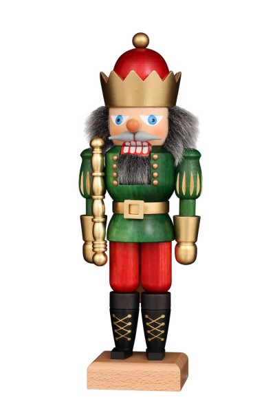 Nutcracker King red-green, 28 cm by Christian Ulbricht