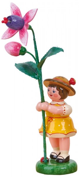 Flower girl with fuchsia, 11 cm by Hubrig folk art