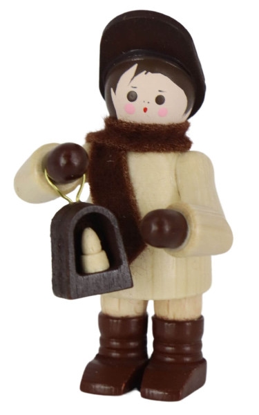 Miniatur Mann mit Grubenlampe, 6 cm, natur von Romy Thiel