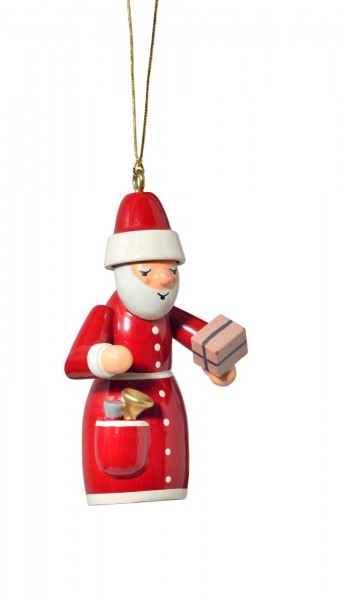 Christmas tree decoration Santa Claus with gift, 7 cm by KWO