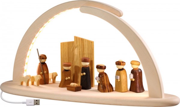 LED Candle Arch, double, Holy Family by Seiffener Volkskunst eG