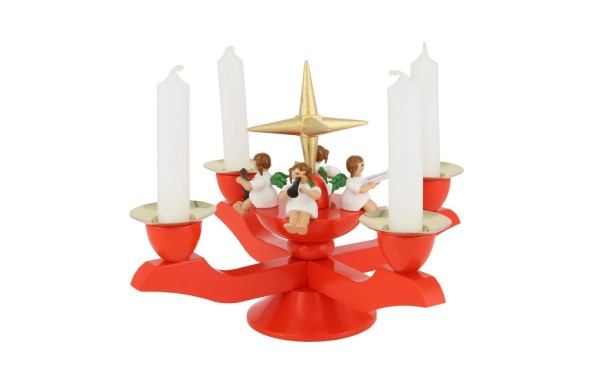 Advent candle holder with Christmas angel, 13 cm / 5,2 inch by Richard Glässer_1