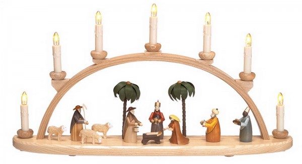 Candle arch with Christ's birth, 60 cm by Theo Lorenz