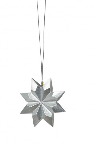Christmas tree decoration star, silver, 5 cm by KWO