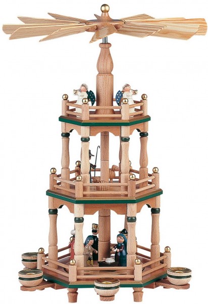 Christmas pyramid Holy Story, 3 – storeys in natural by KWO