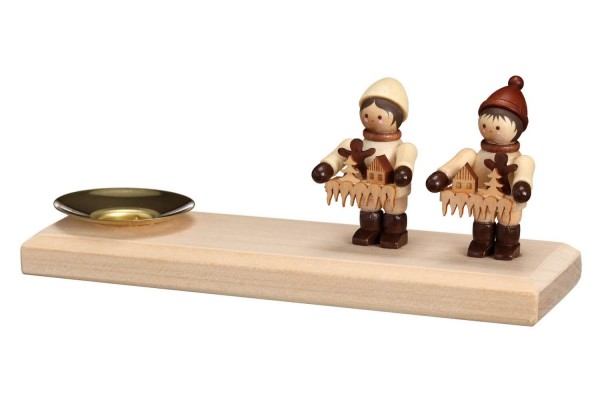 Weihnachtskerzenhalter mit Romy Thiel Striezelkinder von SEIFFEN.COM