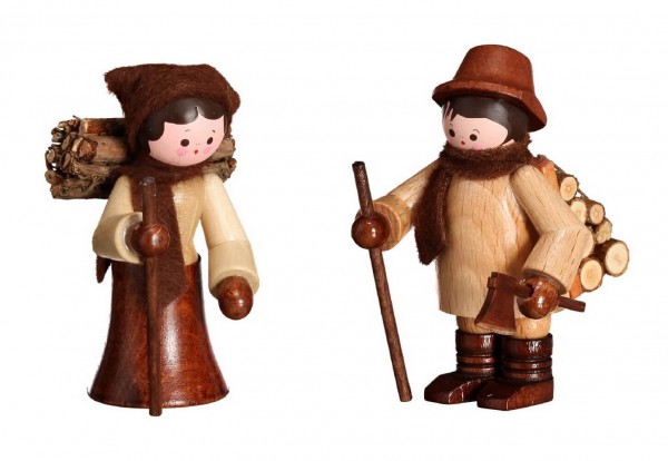 German Wooden Figurin Wood People autumn, nature, 6 cm, Romy Thiel Deutschneudorf/ Erzgebirge
