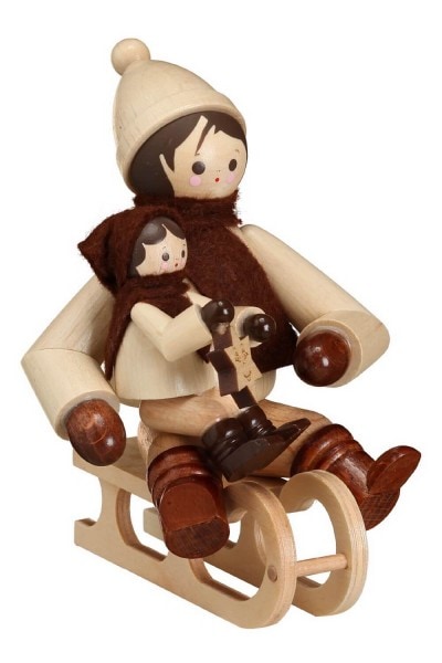 Winter child double decker, natural, 12 cm by Romy Thiel
