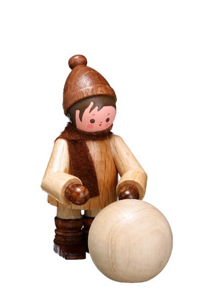 German Wooden Figurin Kugelroller, nature, 6 cm, Romy Thiel Deutschneudorf/ Erzgebirge