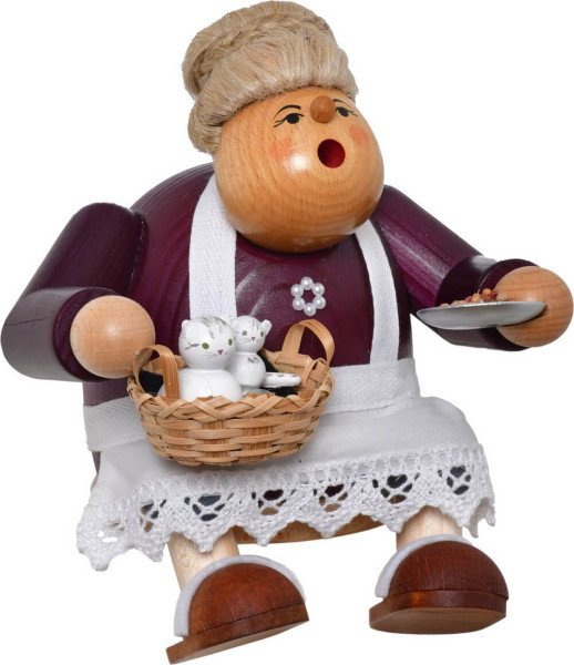 Räuchermännchen Kantenhocker Katzenoma, 15 cm, farbig von KWO