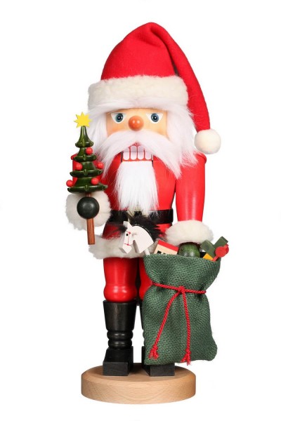 German Nutcracker Santa Claus with bag, 41 cm by Christian Ulbricht Seiffen / Ore Mountains