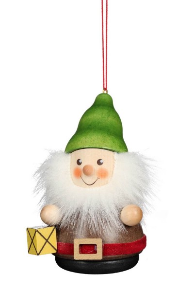 Christmas tree decorations & Ornaments Gnome with Latern, 8 cm by Christian Ulbricht Seiffen / Ore Mountains