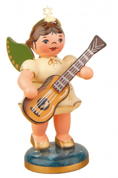 German Christmas Angel - guitar, 6,5 cm, Hubrig Volkskunst GmbH Zschorlau/ Erzgebirge