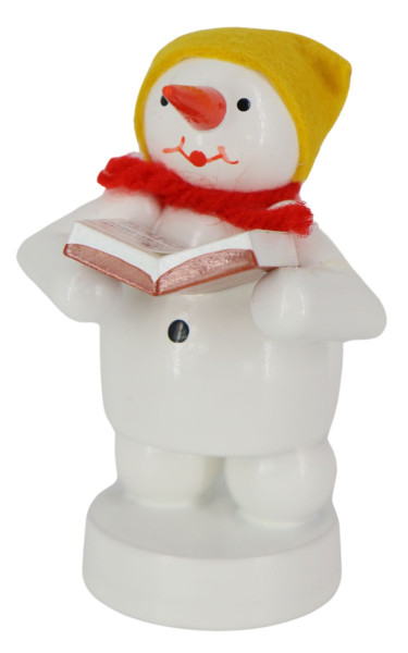 Miniature snowman musician singer, colored, 8 cm by Ralf Zenker