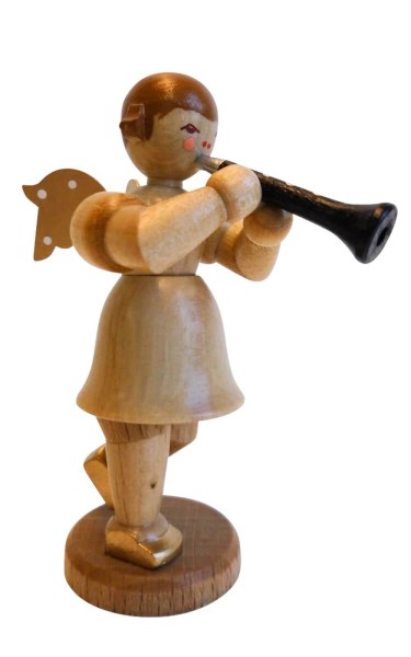 Christmas angel with clarinet, nature, short skirt by SEIFFEN.COM