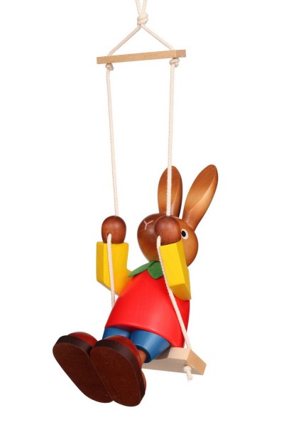 Easter bunny man on a swing, 20 cm by Christian Ulbricht