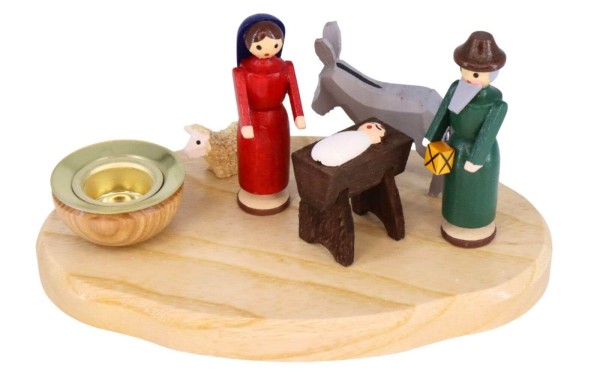 Christmas candle holder Holy Family, colored by Knuth Neuber