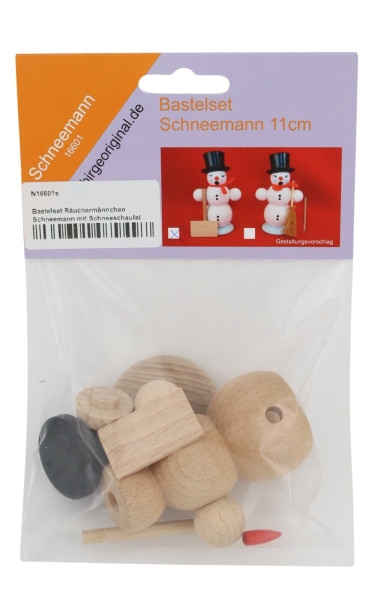 Bastelset Räuchermännchen Schneemann mit Schneeschaufel von SEIFFEN.COM