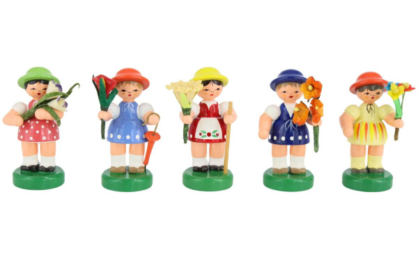 Miniature flower girls, 5 pieces, hand-painted by Figurenland Uhlig GmbH_1