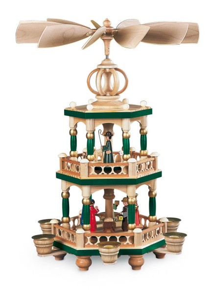 Weihnachtspyramide Heilige Geschichte, 2 - stöckig, farbig, 40 cm von Müller Kleinkunst