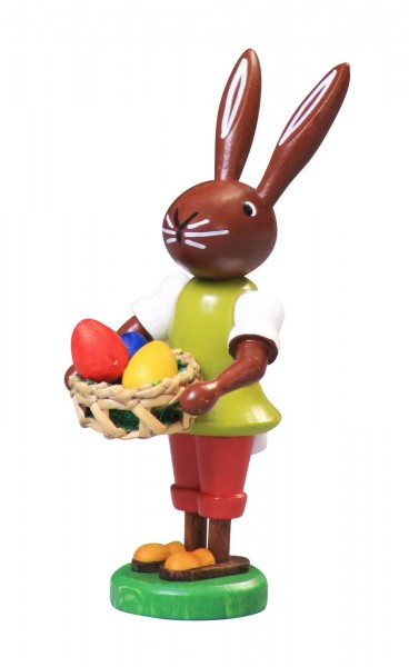 Easter bunny with egg basket, 9 cm by Thomas Preißler