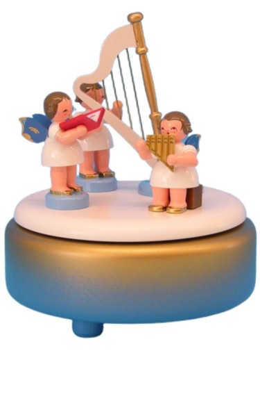 Music box with 3 angels and a harp by Figurenland Uhlig GmbH
