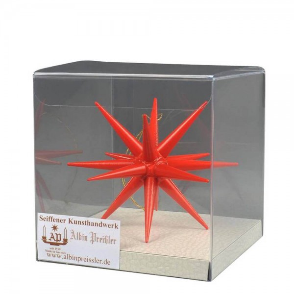 Christmas tree decorations made of wood, Christmas star red, 10 cm by Albin Preißler
