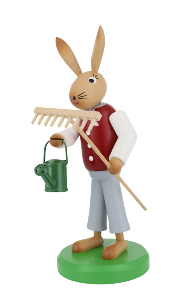 Osterhase mit Rechen und Gießkanne, 28 cm von SEIFFEN.COM_3