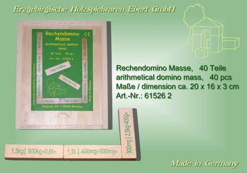 Rechendomino Masse, aus Holz, 40 Teile von Ebert GmbH - Bild 1
