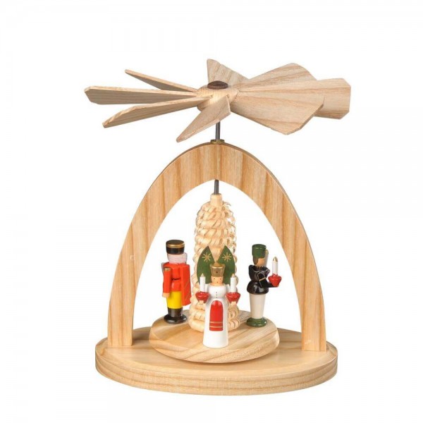 Weihnachtspyramide - Wärmespiel mit farbigen Weihnachtsfiguren, 13 cm, natur von Albin Preißler