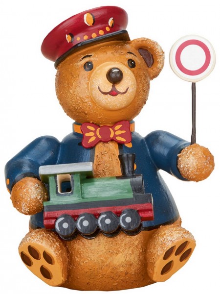 Teddy Eisenbahner aus Holz aus der Serie Hubiduu Teddy von Hubrig