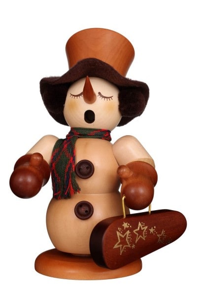Smoking man snowman with violin case, 23 cm from Christian Ulbricht