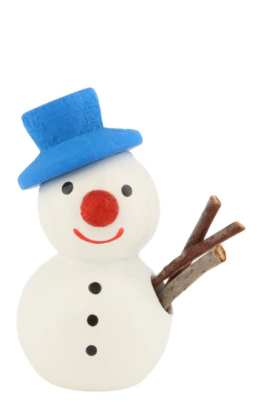 Miniature snowman with a blue hat, 3 cm / 1,2 inches, from SEIFFEN.COM_1