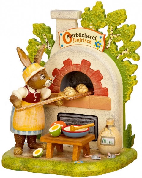 Osterhase als Bäcker aus Holz von der Serie Hubrig Osterhasen
