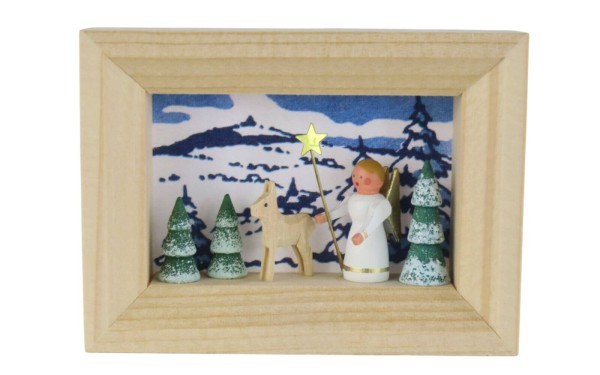 Miniature in frame angel with deer by Gunter Flath_1