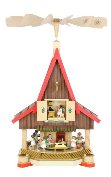 Christmas pyramid with Advent house and angel bakery, 53 cm by Richard Glässer_pic1