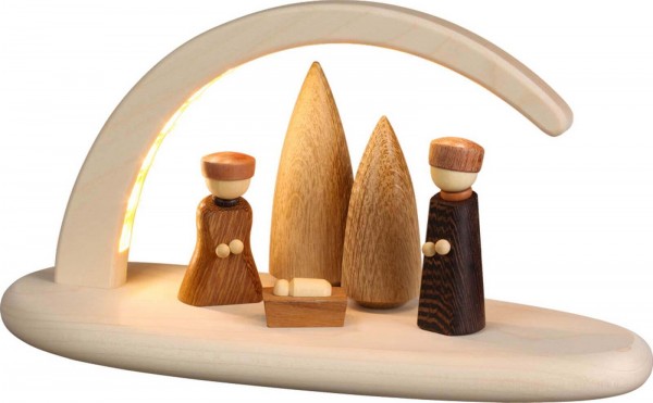 LED Candle Arch nature with Nativity by Seiffener Volkskunst eG