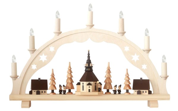 Candle arch Seiffener Kirche, 53 cm by Spielwarenmacher Günther