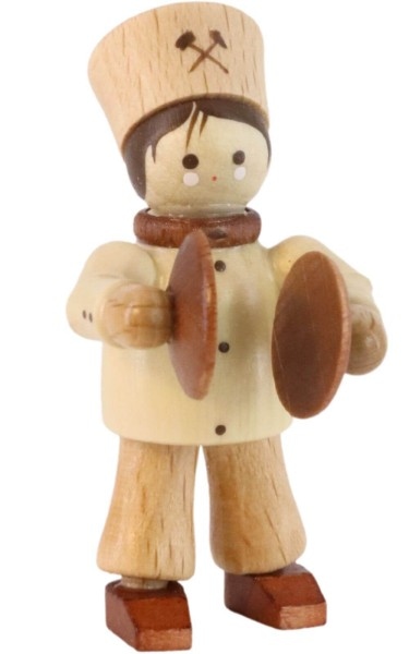 Miniature miner with instrument cymbal, 5 cm, natural by Romy Thiel