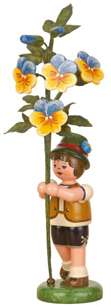 Blumenkind Junge mit Hornveilchen von Hubrig Volkskunst