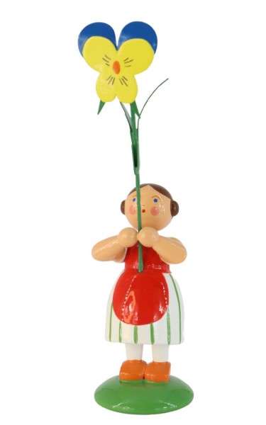 Flower girl with pansy, 12 cm by HODREWA Legler