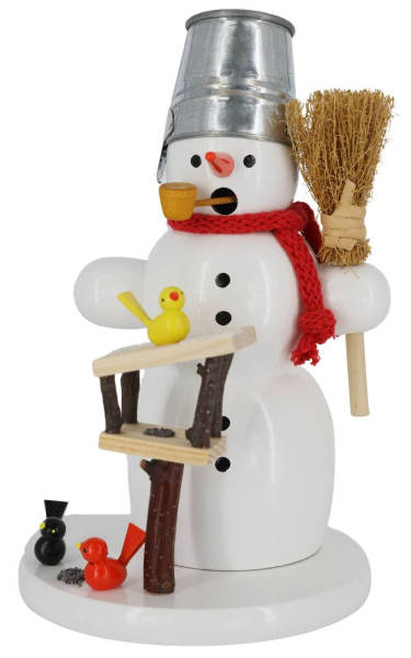 Räuchermännchen Schneemann mit Vogelhaus, 18 cm von Volker Zenker_1