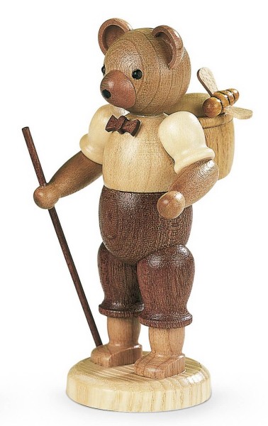 Dekofigur Bärenmann aus Holz, naturfarben von Müller Kleinkunst aus Seiffen