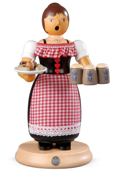 Räuchermann Oktoberfest Kellnerin aus Holz von Müller Kleinkunst aus Seiffen